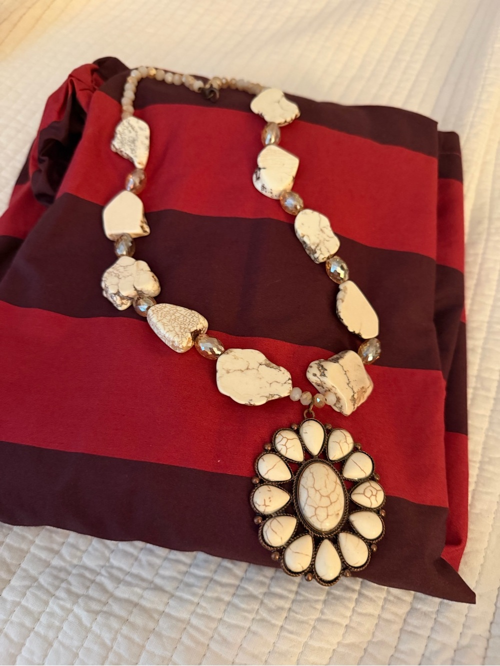 White Stone Statement Necklace - Women Jewelry New Never worn.